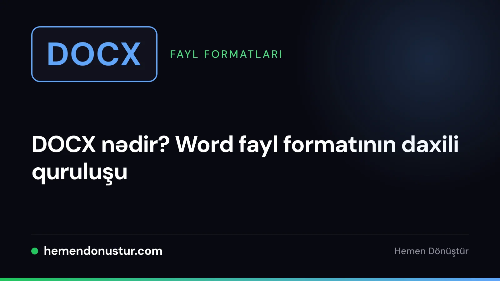 Üzərində DOCX yazılmış mavi fayl nişanı