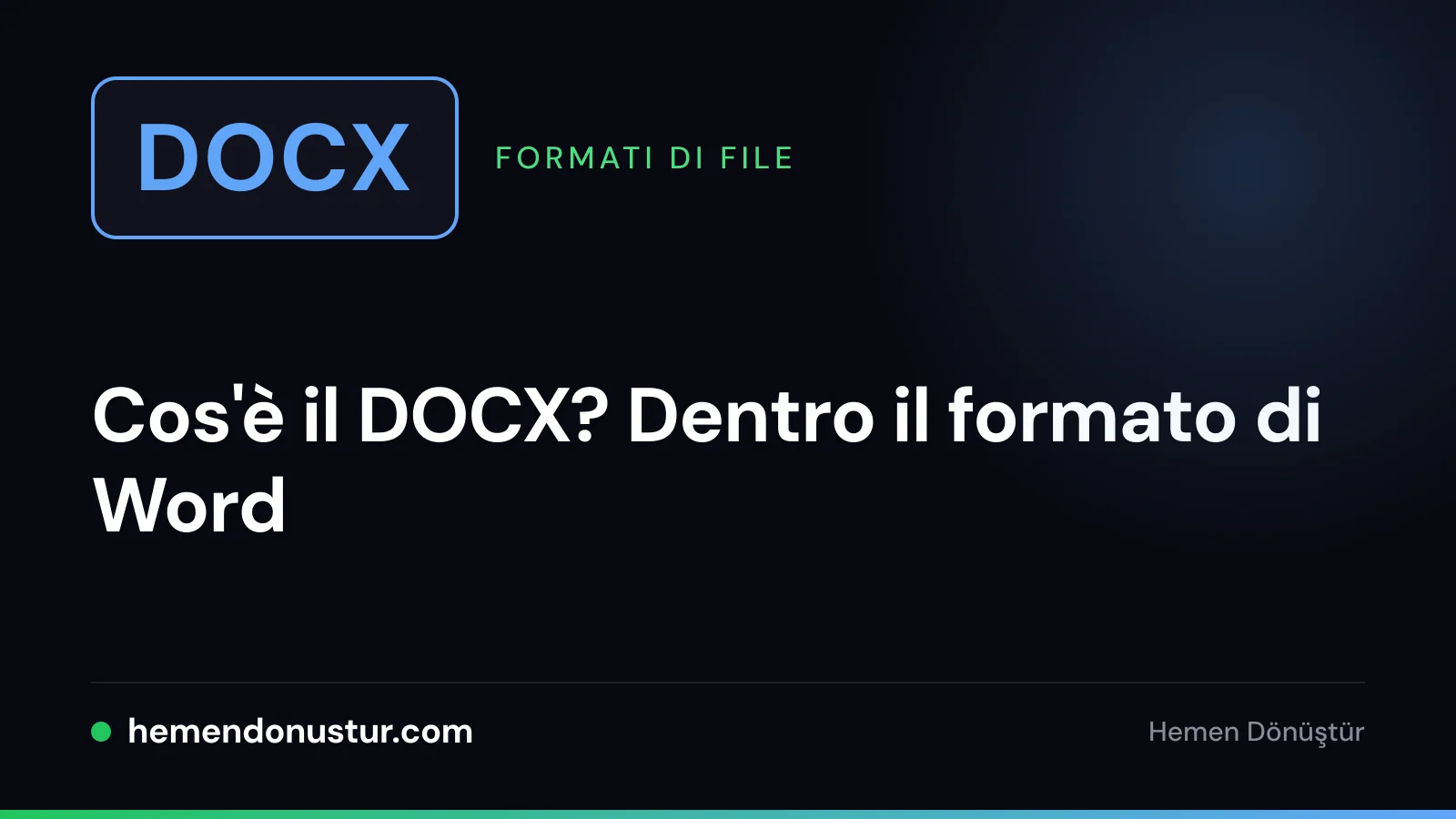 Etichetta di file blu con la scritta DOCX