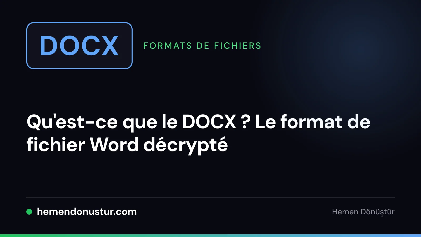 Badge de fichier bleu marqué DOCX