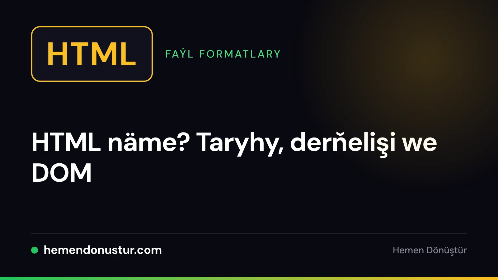 Burç ýaýy nyşany bolan HTML ýazgyly faýl belgisi